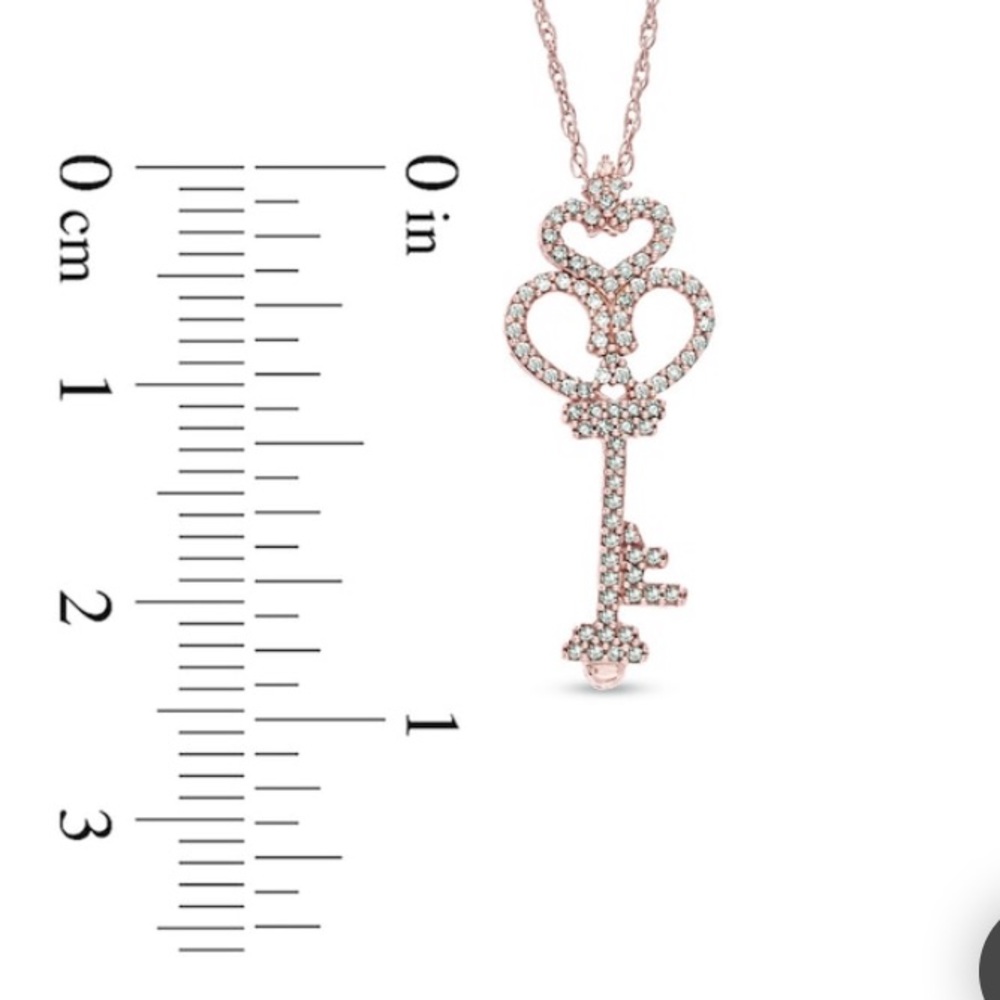 Rose Gold Key Necklace - Picture 3 of 5